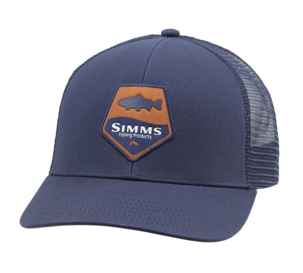 Simms Trout Patch Trucker Hat Admiral Blue Simms Trout Patch Trucker Hat Admiral Blue